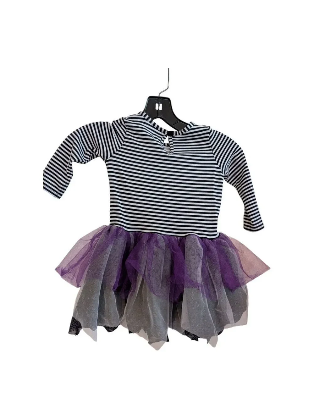 Emily Rose Girls Size 2T Embroidery Pumpkins Halloween Gray/Purple/Striped Dress